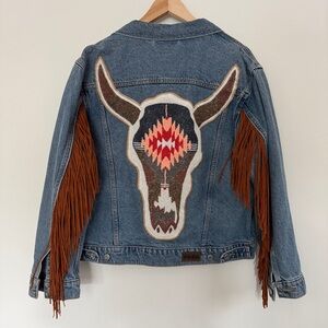 Pink & Silver/Levi’s Hand Beaded Denim Jacket size L